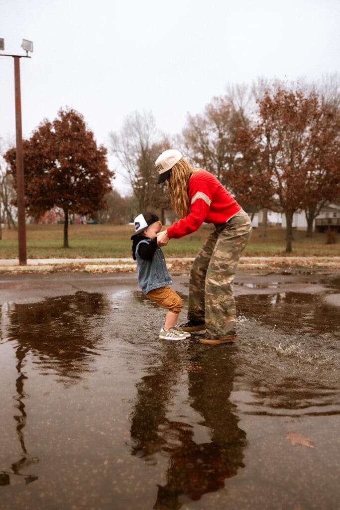 Kansas City family photographer capturing candid motherhood moments in Smithville, Missouri 