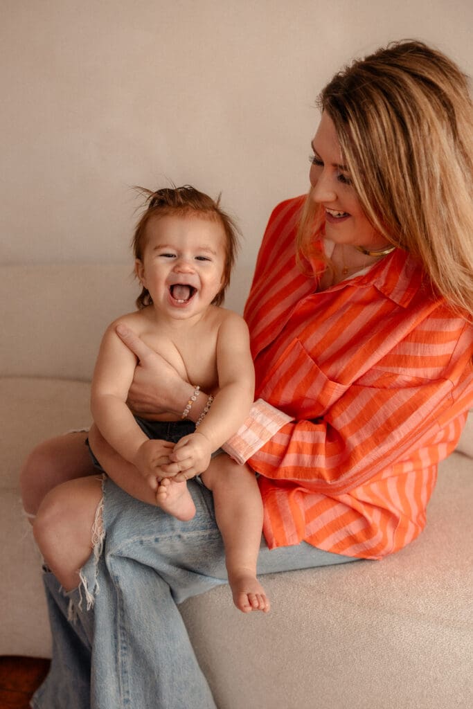 Natural light studio photography session by a Kansas City maternity photographer in the West Bottoms