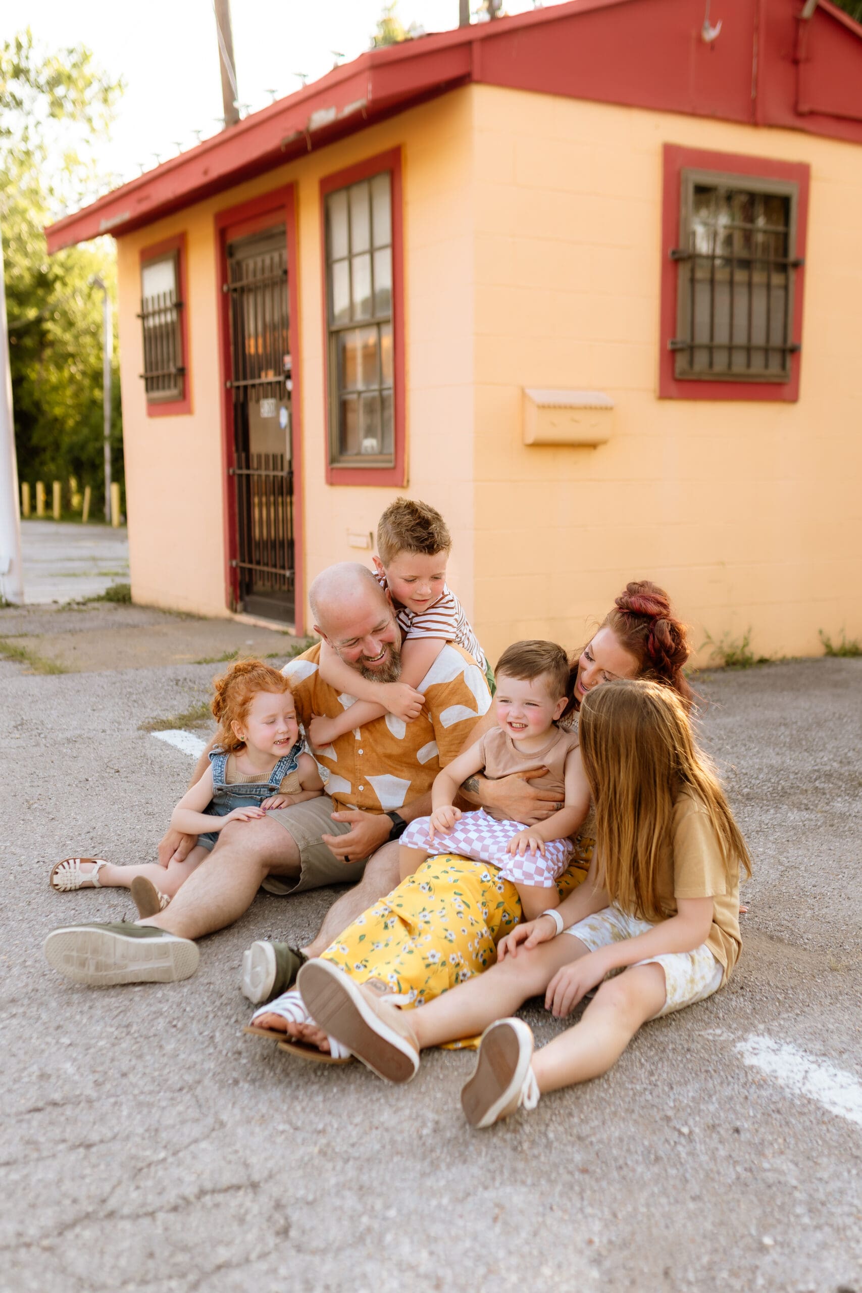 Candid and playful urban family session in Kansas City Missouri